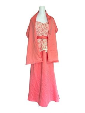 Mori Lee By Madeline‎ Gardner Bridesmaid Dress Prom Gown Pink w/ Shawl 14